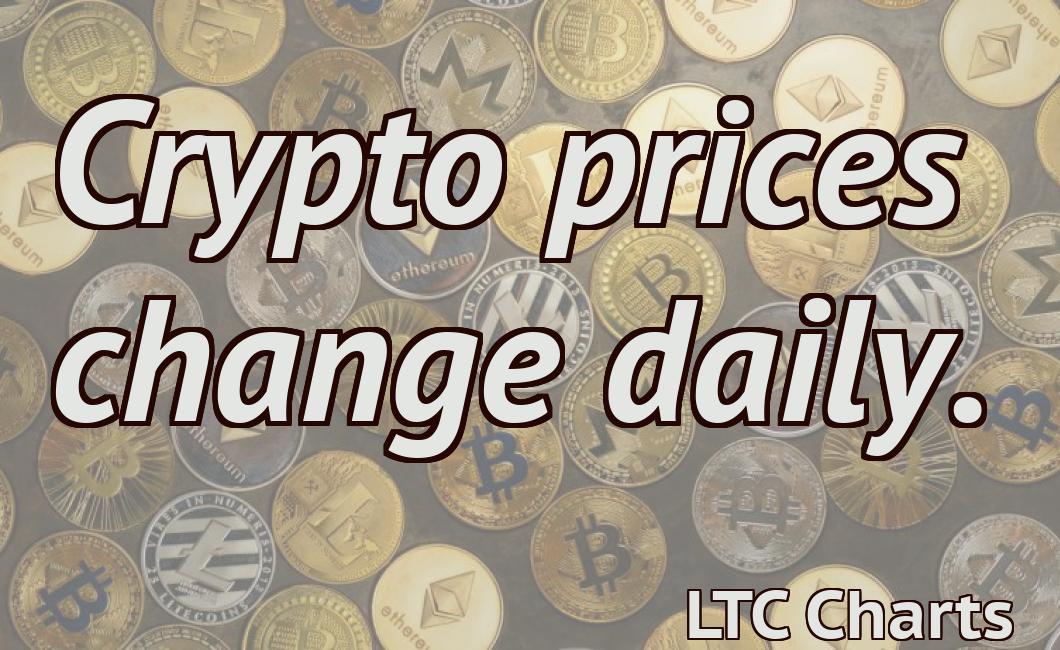 Crypto prices change daily.
