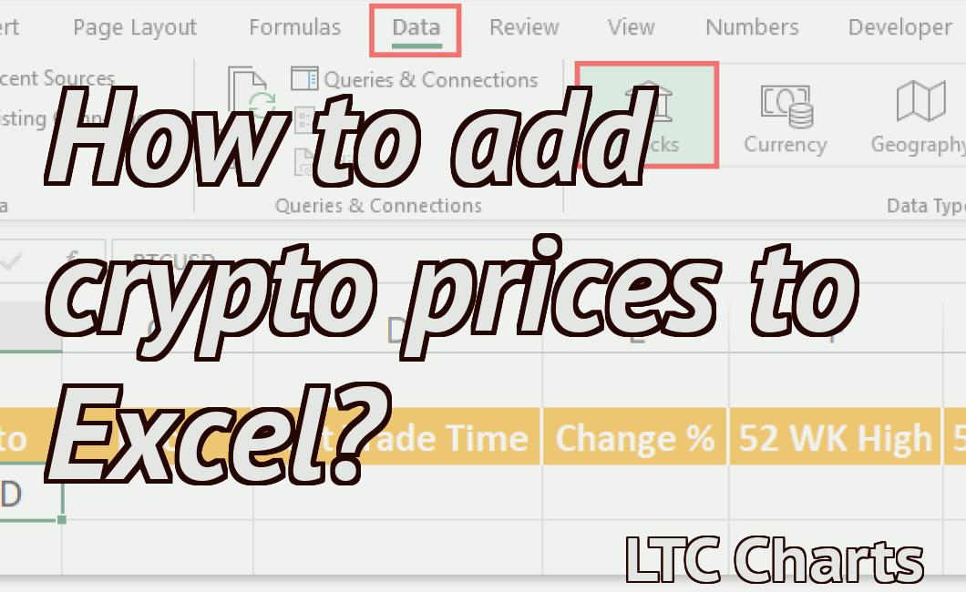 How to add crypto prices to Excel?