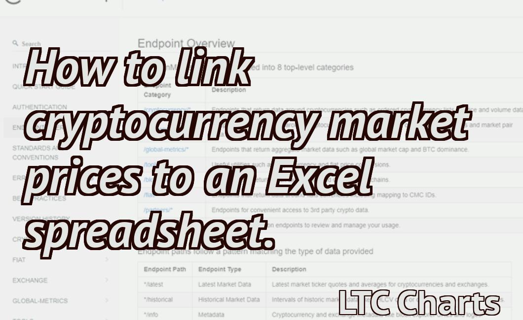 How to link cryptocurrency market prices to an Excel spreadsheet.