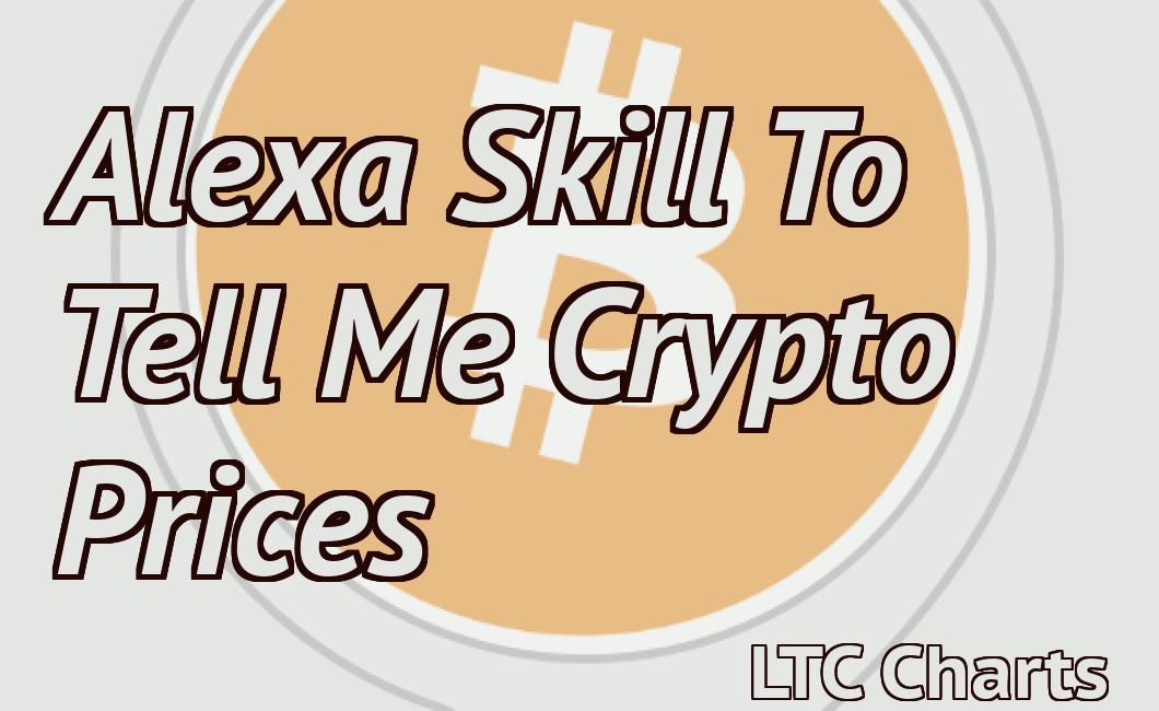 Alexa Skill To Tell Me Crypto Prices