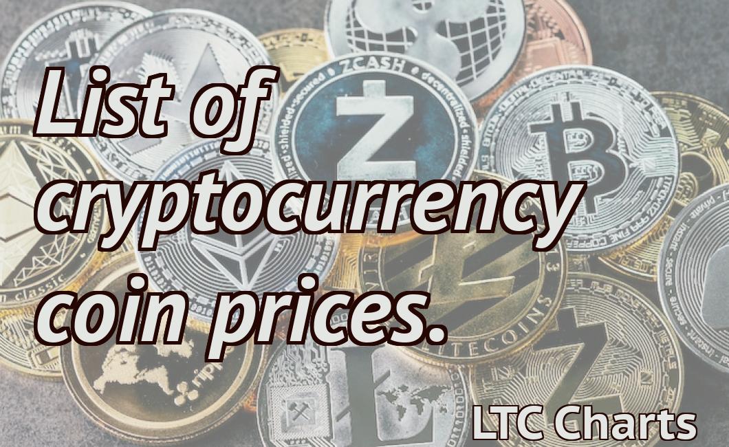 List of cryptocurrency coin prices.