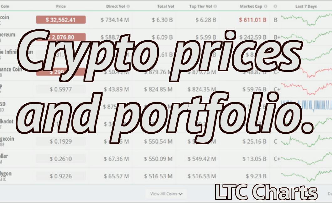 Crypto prices and portfolio.