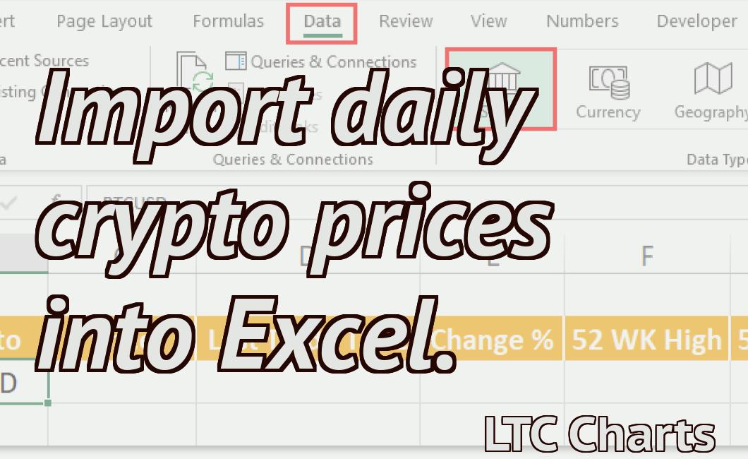 Import daily crypto prices into Excel.