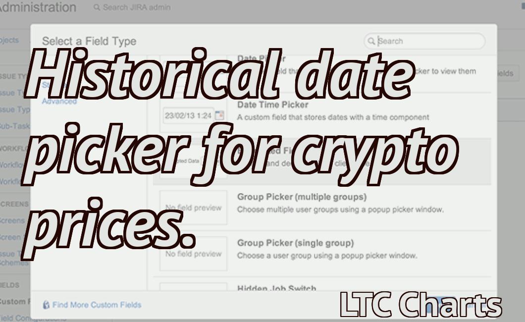 Historical date picker for crypto prices.