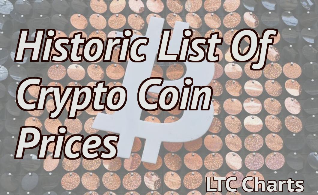 Historic List Of Crypto Coin Prices