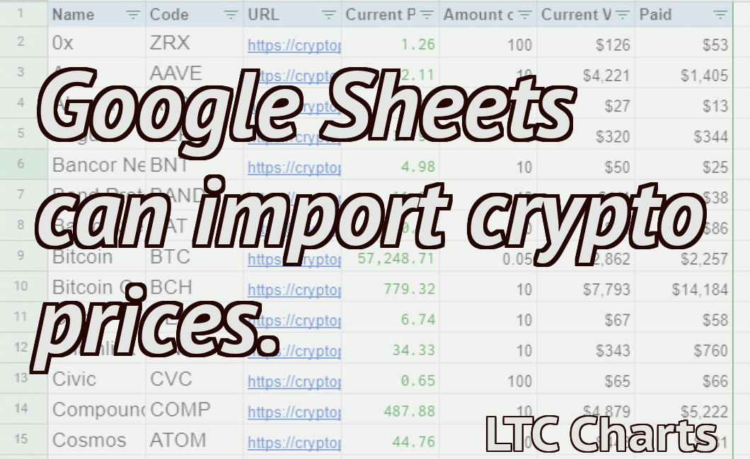 Google Sheets can import crypto prices.