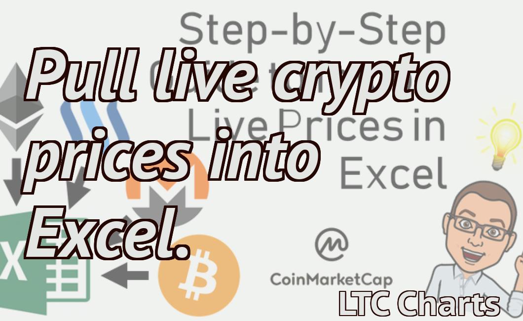 Pull live crypto prices into Excel.