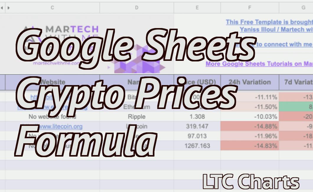 Google Sheets Crypto Prices Formula