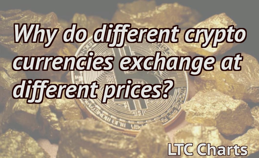 Why do different crypto currencies exchange at different prices?