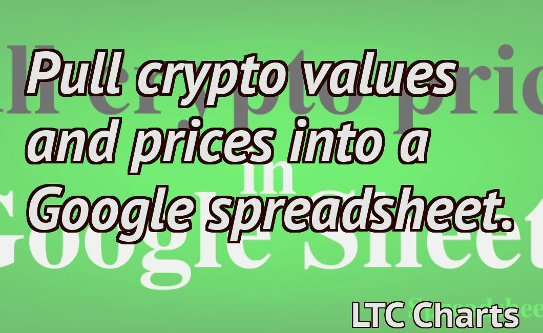 Pull crypto values and prices into a Google spreadsheet.