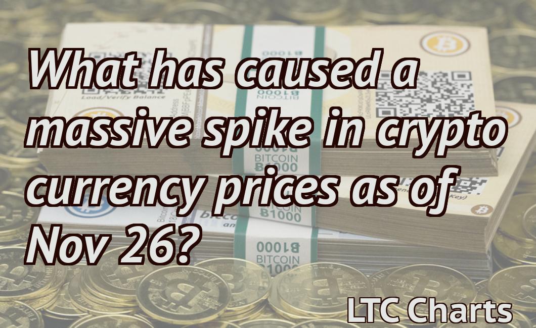 What has caused a massive spike in crypto currency prices as of Nov 26?