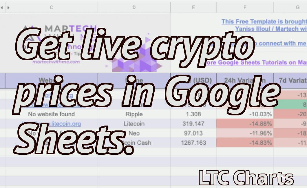 Get live crypto prices in Google Sheets.