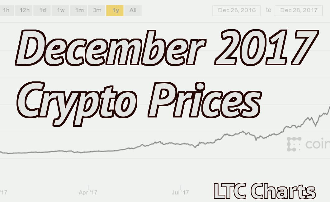 December 2017 Crypto Prices