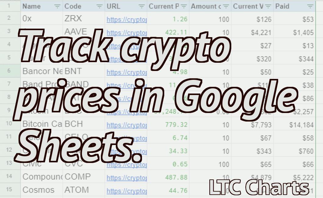 Track crypto prices in Google Sheets.