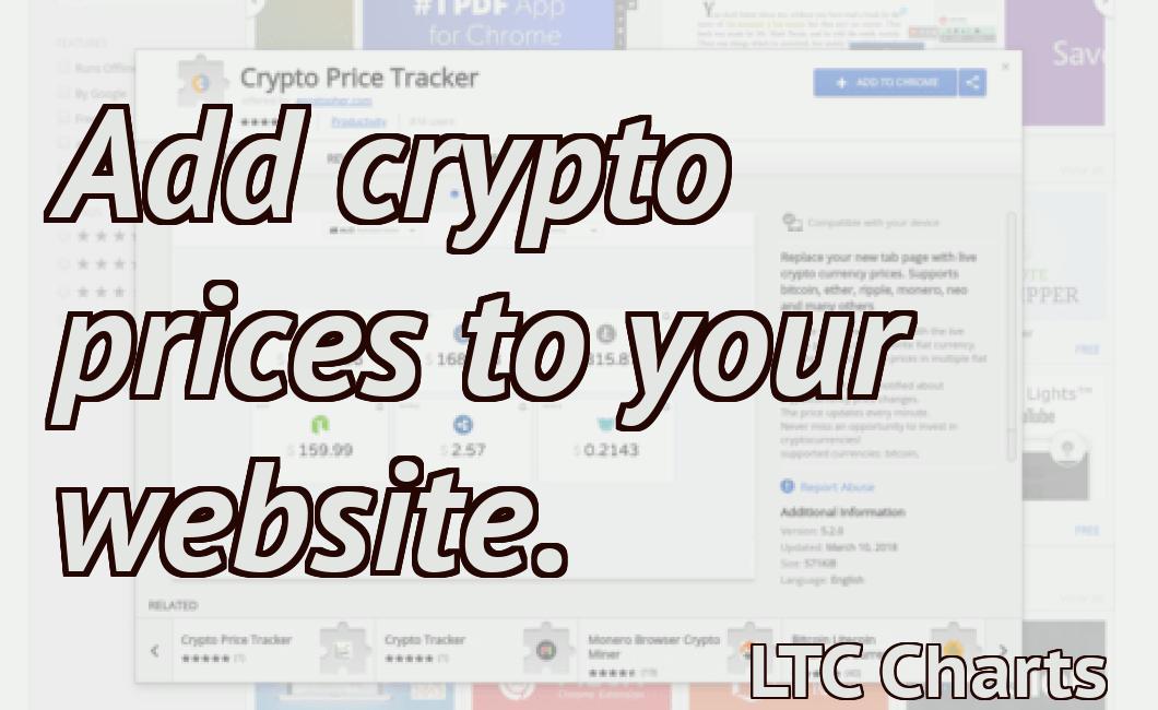 Add crypto prices to your website.