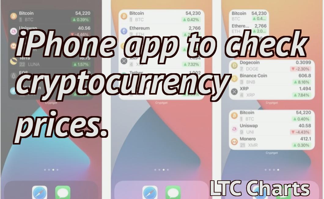 iPhone app to check cryptocurrency prices.