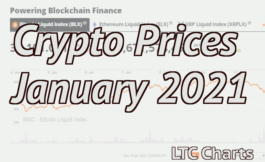 Crypto Prices January 2021