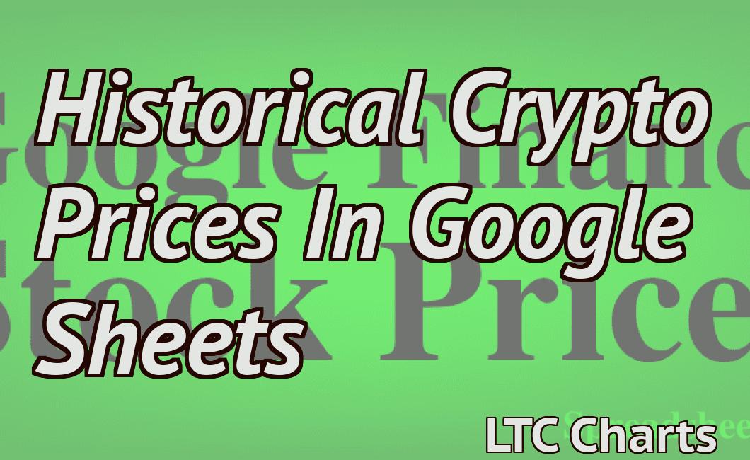 Historical Crypto Prices In Google Sheets