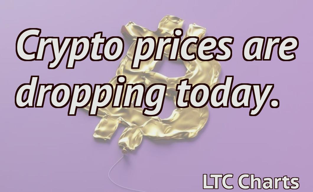 Crypto prices are dropping today.