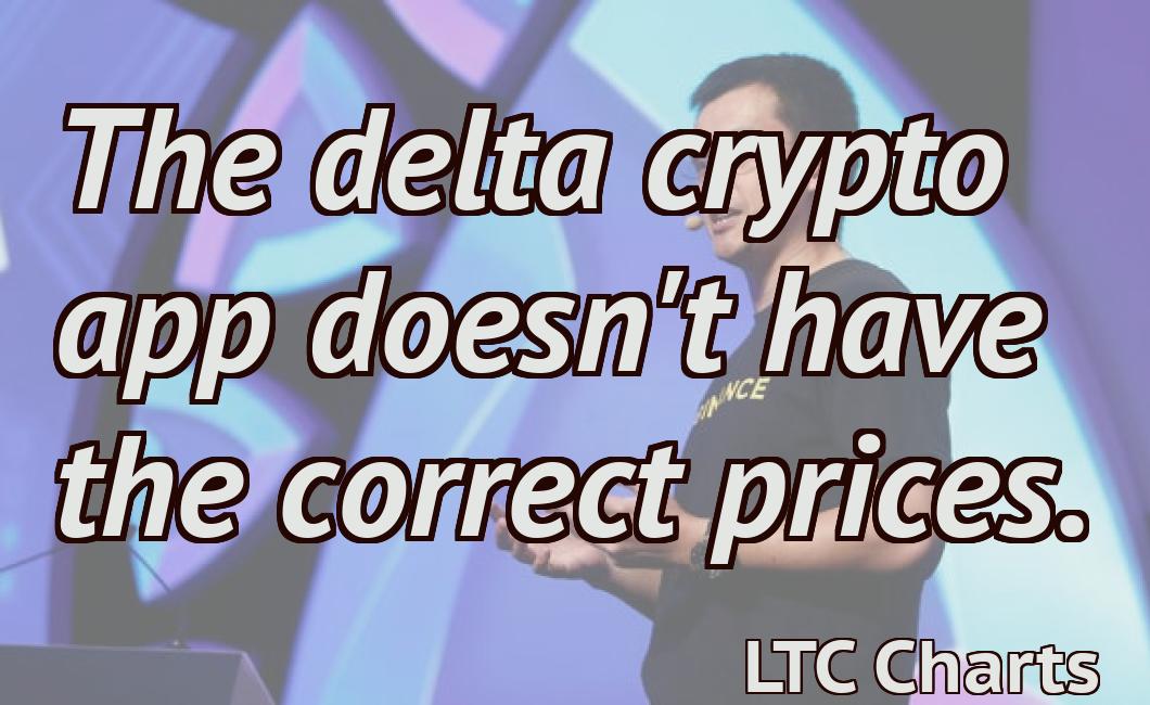 The delta crypto app doesn't have the correct prices.