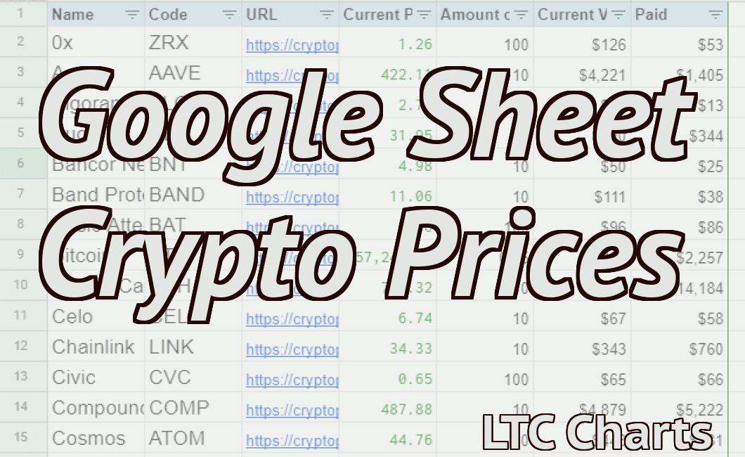 how to import live crypto prices into google sheets