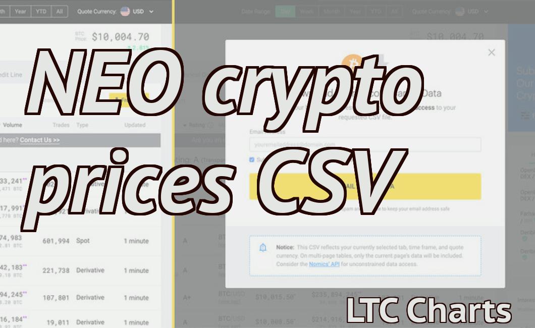 NEO crypto prices CSV
