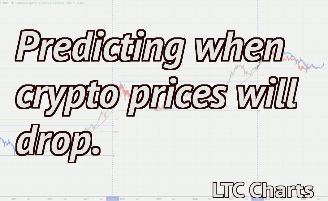 Predicting when crypto prices will drop.