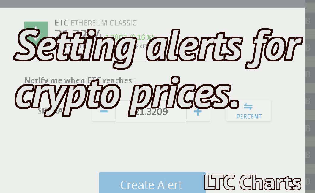Setting alerts for crypto prices.