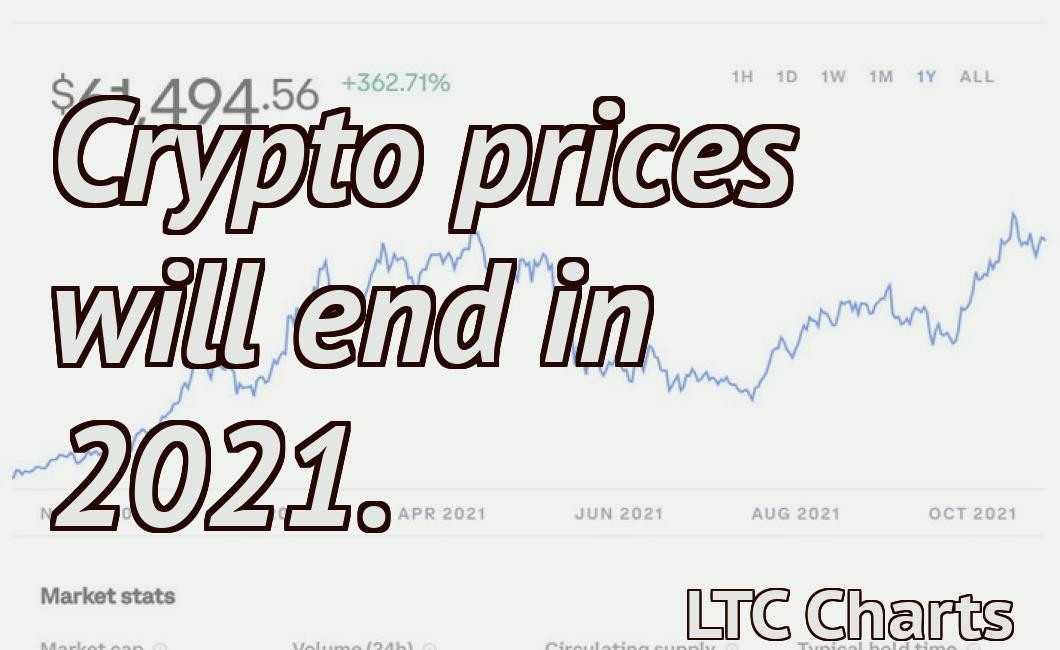 Crypto prices will end in 2021.