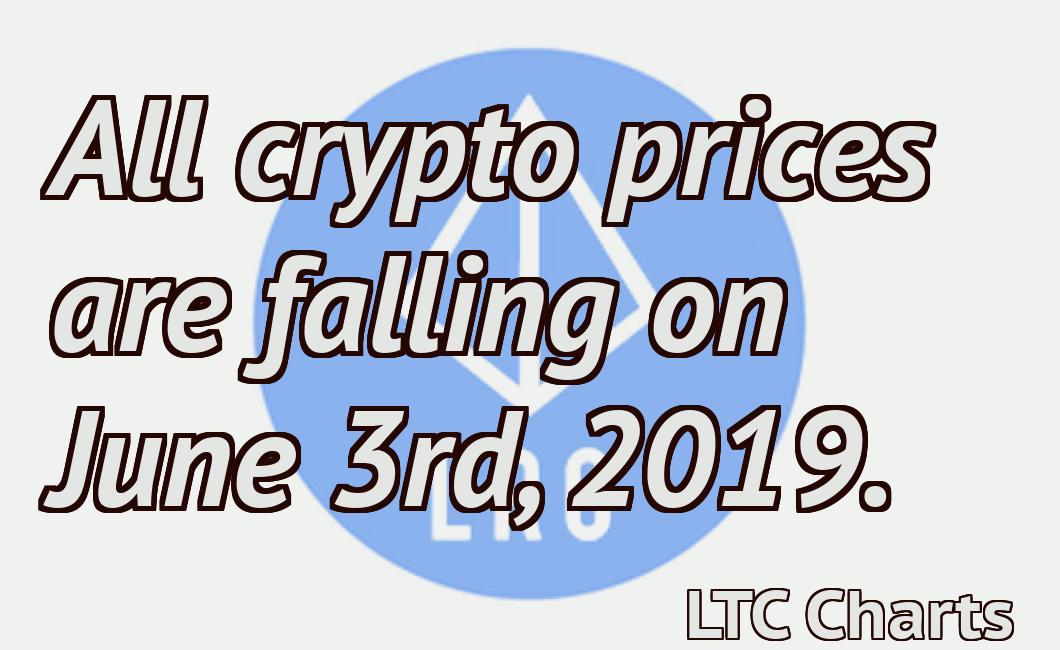 All crypto prices are falling on June 3rd, 2019.